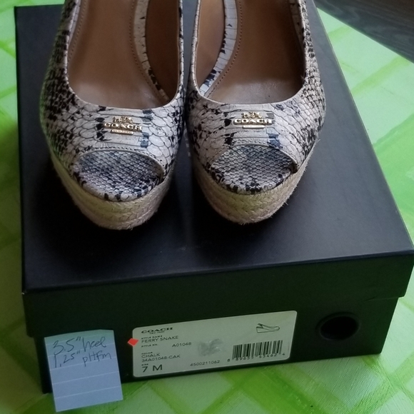 COACH snakeskin espadrilles wedge - Picture 4 of 4